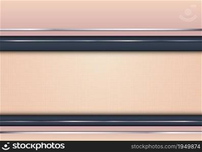 Abstract background template blue stripes horizontal with silver lines header. Vector graphic illustration