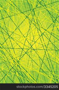 Abstract Background - Thin Lines in Shades of Green and Yellow on Gradient Background