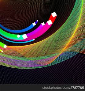abstract background, vector, colorful 3d stripes