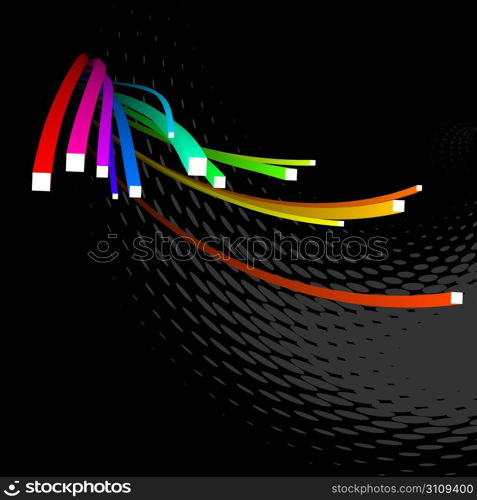 abstract background, vector, colorful 3d stripes