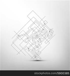 Abstract background vector. Technical construction with connected lines and dots. Vector illustration.. Abstract background vector. Technical construction with connected lines and dots. Vector illustration
