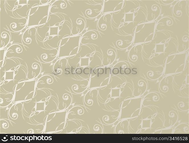 Abstract Background - Vintage Wallpaper With Silver Ornaments
