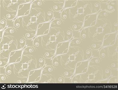 Abstract Background - Vintage Wallpaper With Silver Ornaments