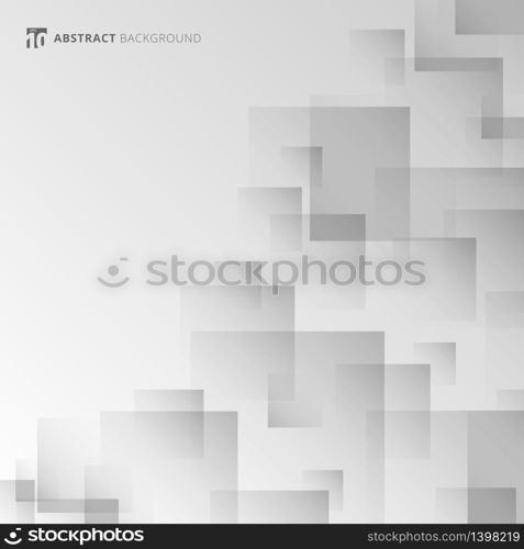 Abstract background white and gray geometric square overlapping layer with space for your text. Vector illustration