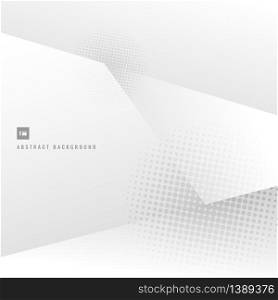 Abstract background white and gray gradient with halftone design. Vector illustration