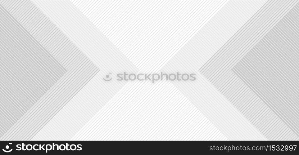 Abstract background white and gray square with lines pattern. You can use for banner web design, presentation, brochure, etc. Vector illustration