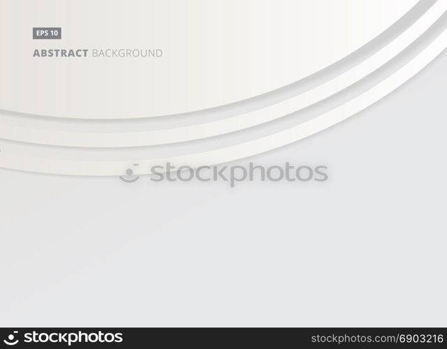 Abstract background white and gray with curve lines horizontal copy space for template, print, ad, magazine, poster, brochure, leaflet, flyer, Vector illustration