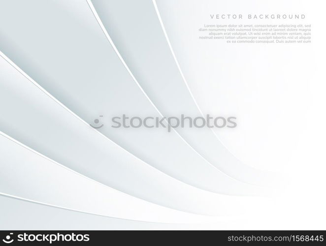 Abstract background white and gray with curve overlapping with copy space for text. vector illustration.