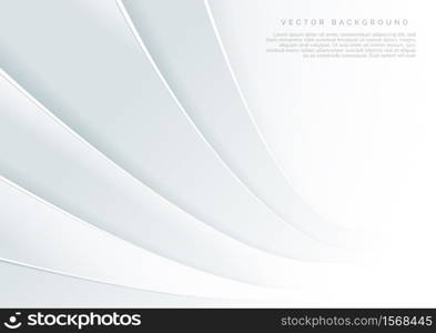 Abstract background white and gray with curve overlapping with copy space for text. vector illustration.