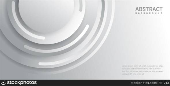 Abstract background white and gray with curves circles lines overlapping with copy space for text. Vector illustration