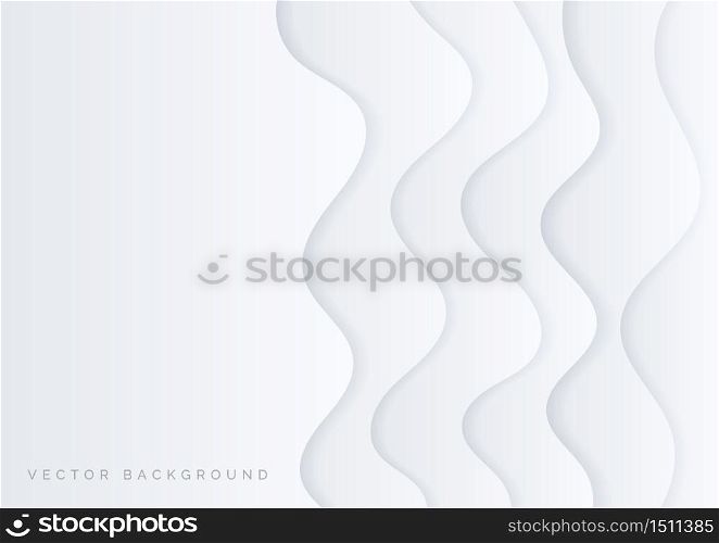 Abstract background white curved layers background 3D paper cut style. You can use for ad, poster, template, business presentation. Vector illustration