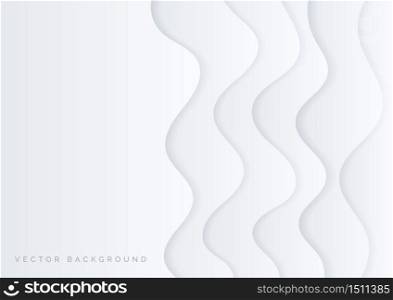 Abstract background white curved layers background 3D paper cut style. You can use for ad, poster, template, business presentation. Vector illustration
