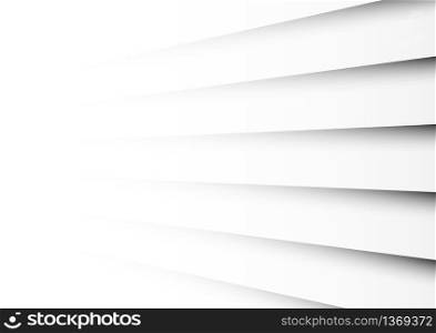Abstract background white stripes lines diagonal with shadow. Decorative minimal design. Paper cut style. Vector illustration
