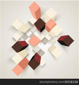 Abstract background with 3d cubes and rhombus,vector illustration.. Abstract background with 3d cubes and rhombus,vector illustratio
