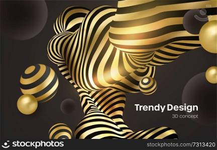 Abstract background with 3d dynamic shapes. Black bubbles. Modern cover concept. Decoration element for banner design. Vector illustration EPS10. Abstract background with 3d dynamic shapes. Black bubbles. Modern cover concept. Decoration element for banner design. Vector illustration