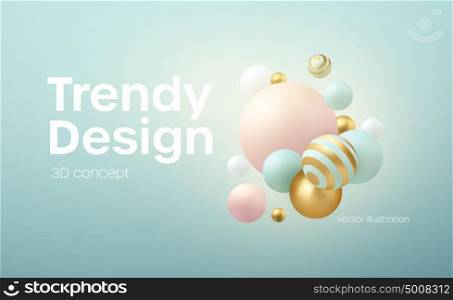 Abstract background with 3d geometric shapes. Modern cover design. Vector realistic illustration EPS10. Abstract background with 3d geometric shapes. Modern cover design. Vector realistic illustration