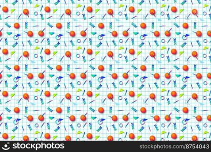 Abstract background with 80s memphis style pattern and vibrant psychedelic colors