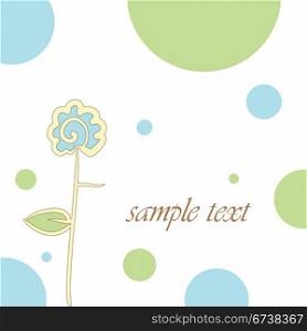 Abstract background with a blue flower. | Vector illustration.