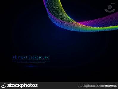 Abstract background with a colored dynamic waves, lines and particles. Vector illustration.
