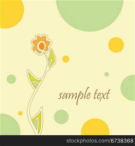 Abstract background with a flower. | Vector illustration.