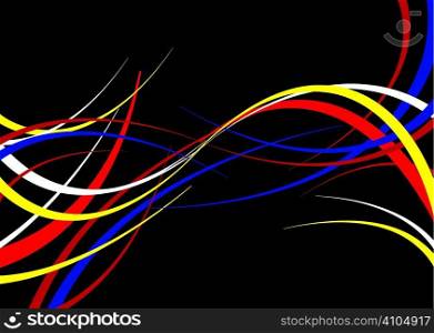 Abstract background with a flowing ribbon theme on black