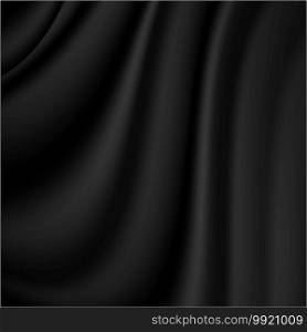 Abstract background with black satin silky cloth smooth texture.