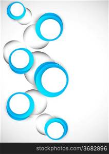 Abstract background with blue circles. Bright illustration