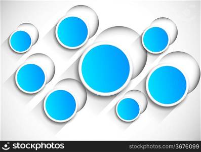 Abstract background with blue cut out circles
