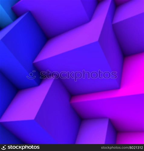 Abstract background with blue gradient 3D cubes