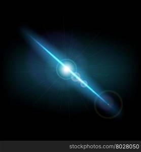 Abstract background with blue lens flare, stock photo