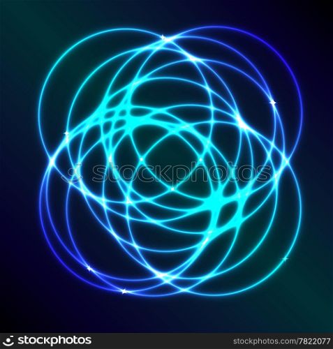 Abstract background with blue plasma circle effect, vector illustration