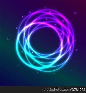 Abstract background with blue-purple shadingl plasma circle effect, vector illustration