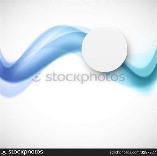 Abstract background with blue soft wave and paper circle