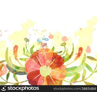 Abstract background with branch of floral