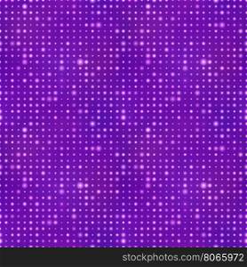 Abstract background with bright light dots on purple, seamless pattern
