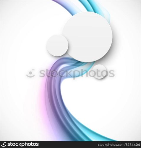Abstract background with bright waves and paper circle