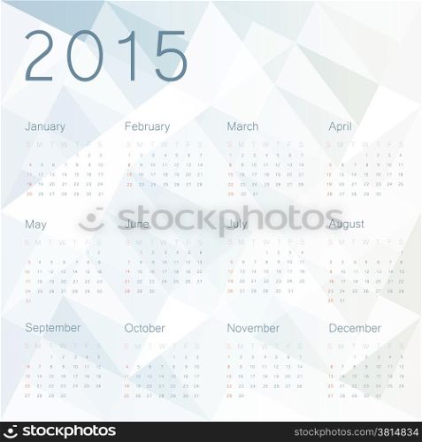 Abstract background with calendar 2015. Vector.