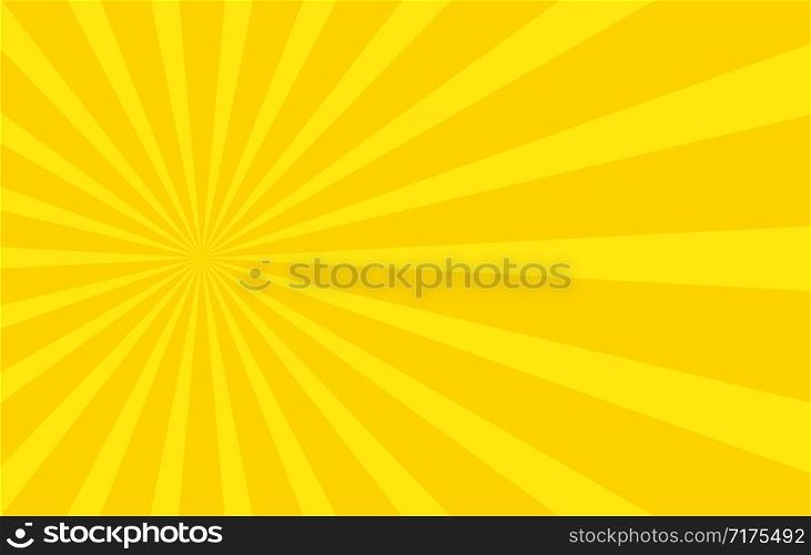 Abstract background with cartoon rays of yellow color. Template for your projects. The cartoon sun. Flat style