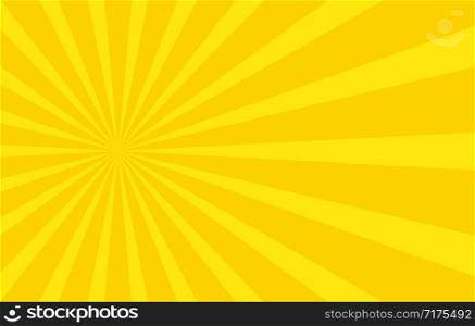 Abstract background with cartoon rays of yellow color. Template for your projects. The cartoon sun. Flat style