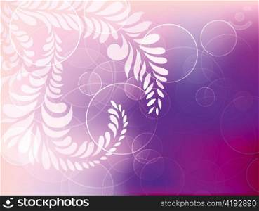 abstract background with circles and floral vector illustration