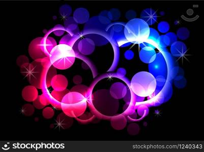Abstract background with circles, sparks, rings on a dark background.. Abstract background with circles, sparks, rings on a dark backgr