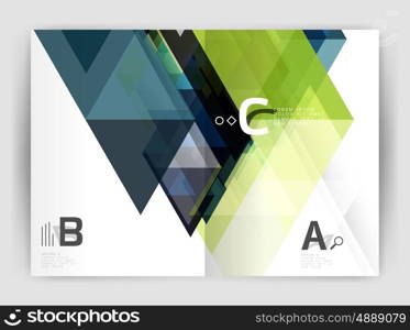 Abstract background with color triangles, annual report print backdrop. Vector design for workflow layout, diagram, number options or web design