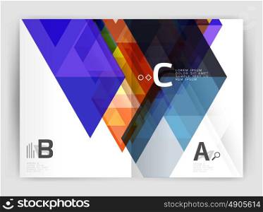 Abstract background with color triangles, annual report print backdrop. Vector design for workflow layout, diagram, number options or web design