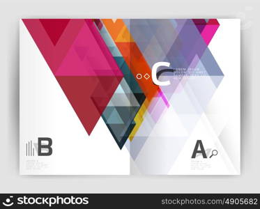 Abstract background with color triangles, annual report print backdrop. Vector design for workflow layout, diagram, number options or web design