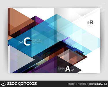 Abstract background with color triangles, annual report print backdrop. Vector design for workflow layout, diagram, number options or web design