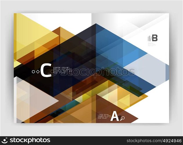 Abstract background with color triangles, annual report print backdrop. Abstract background with color triangles, annual report print backdrop. Vector design for workflow layout, diagram, number options or web design