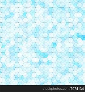 Abstract background with colorful blue hex polygons