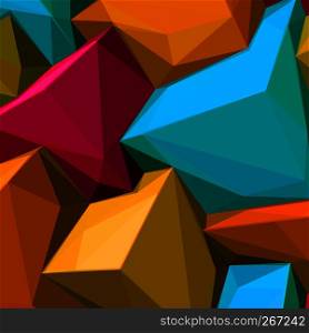 Abstract background with colorful cubes and triangular shades for magazines, booklets or mobile phone lock screen
