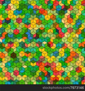 Abstract background with colorful green hex polygons