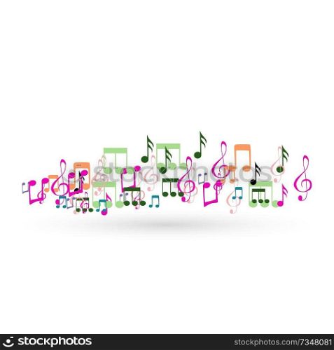 Abstract Background with Colorful Music notes